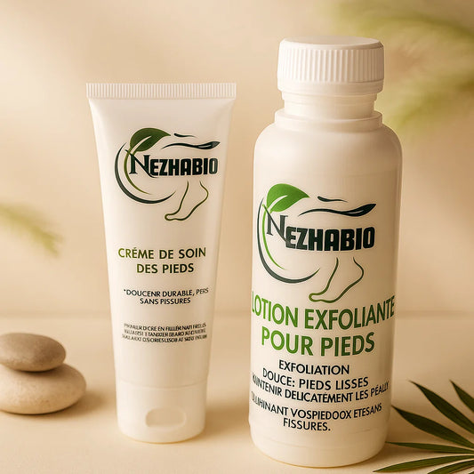 Dites adieu aux crevasses pour toujours et retrouvez des pieds lisses grâce à Pak Nezha Bio.